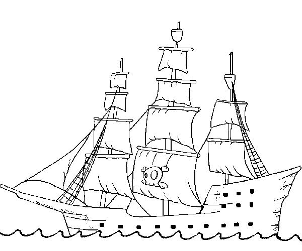 Statek piracki kolorowanki